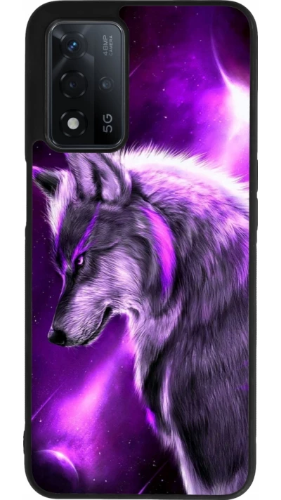 OPPO A93s 5G Case Hülle - Silikon schwarz Purple Sky Wolf
