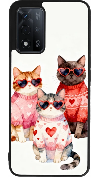 OPPO A93s 5G Case Hülle - Silikon schwarz Saint Valentines Day 26 Cat Love