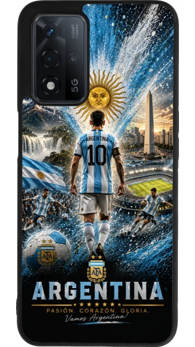 OPPO A93s 5G Case Hülle - Silikon schwarz Fussball Argentinien splash 2026