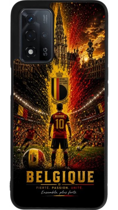 OPPO A93s 5G Case Hülle - Silikon schwarz Fussball Belgien splash 2026