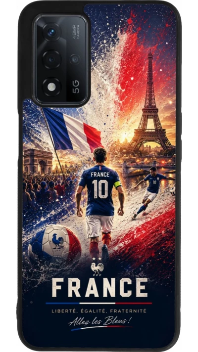 OPPO A93s 5G Case Hülle - Silikon schwarz Fussball Frankreich splash 2026