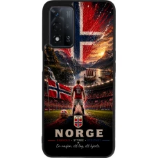 Coque OPPO A93s 5G - Silicone rigide noir Football Norvège splash 2026