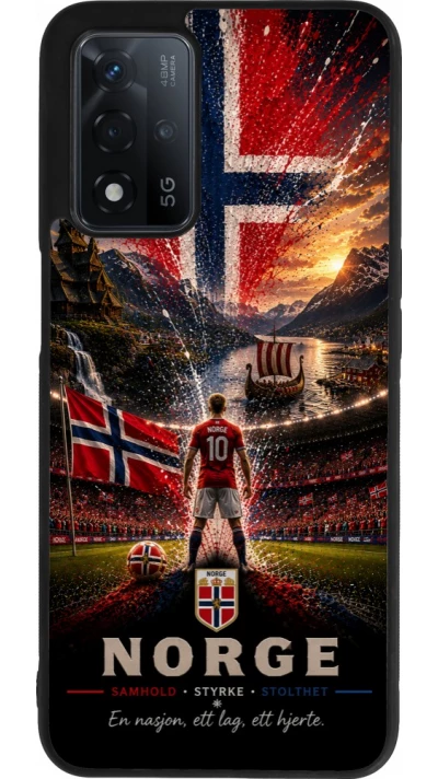 OPPO A93s 5G Case Hülle - Silikon schwarz Fussball Norwegen splash 2026