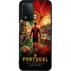 Coque OPPO A93s 5G - Silicone rigide noir Football Portugal splash 2026