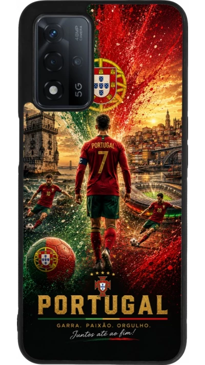 OPPO A93s 5G Case Hülle - Silikon schwarz Fussball Portugal splash 2026