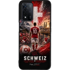 Coque OPPO A93s 5G - Silicone rigide noir Football Schweiz splash 2026