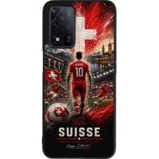 Coque OPPO A93s 5G - Silicone rigide noir Football Suisse splash 2026