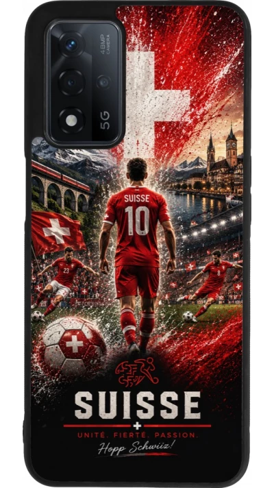 OPPO A93s 5G Case Hülle - Silikon schwarz Fussball Suisse splash 2026