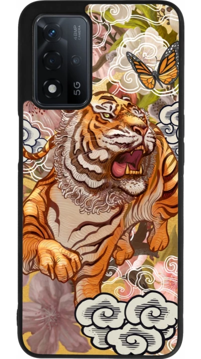 Coque OPPO A93s 5G - Silicone rigide noir Spring 23 japanese tiger