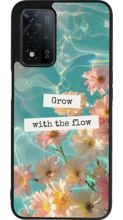 Coque OPPO A93s 5G - Silicone rigide noir Summer 2025 Grow with the flow