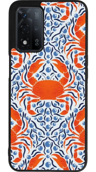 Coque OPPO A93s 5G - Silicone rigide noir Crabs and pearls Summer 2026