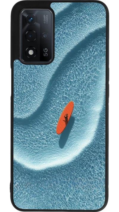 Coque OPPO A93s 5G - Silicone rigide noir Orange surf Summer 2026