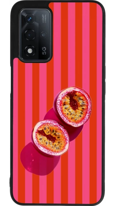 Coque OPPO A93s 5G - Silicone rigide noir Passion fruit Summer 2026