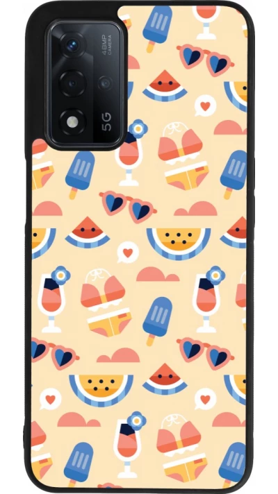 Coque OPPO A93s 5G - Silicone rigide noir Pattern Summer 2026