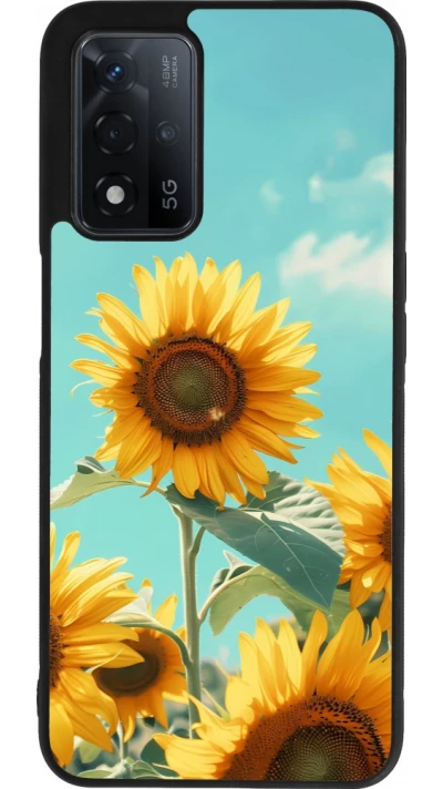 Coque OPPO A93s 5G - Silicone rigide noir Sunflowers Summer 2026