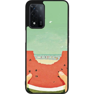 Coque OPPO A93s 5G - Silicone rigide noir Views through a watermelon Summer 2026