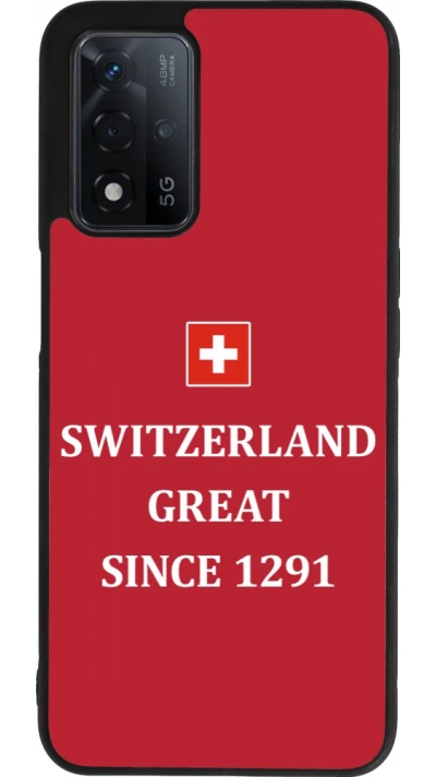 Coque OPPO A93s 5G - Silicone rigide noir Switzerland Great Since 1291