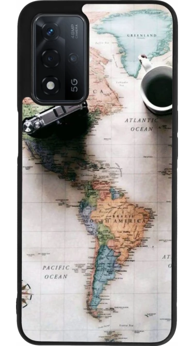 Coque OPPO A93s 5G - Silicone rigide noir Travel 01