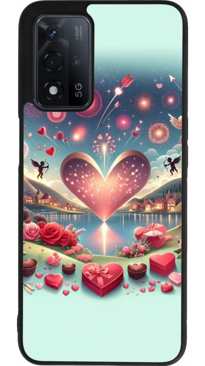 Coque OPPO A93s 5G - Silicone rigide noir Valentine 2025 Chic