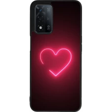 OPPO A93s 5G Case Hülle - Silikon schwarz Valentine 2023 single neon heart