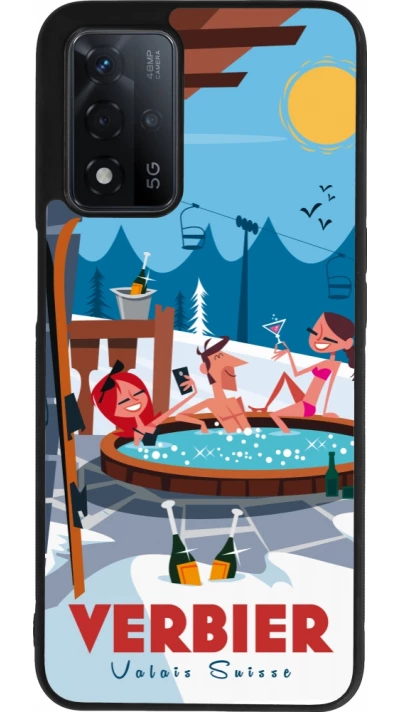 Coque OPPO A93s 5G - Silicone rigide noir Verbier Mountain Jacuzzi