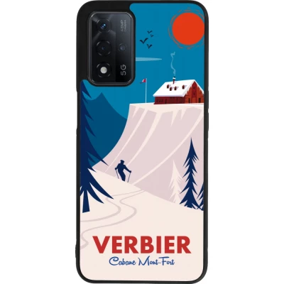 OPPO A93s 5G Case Hülle - Silikon schwarz Verbier Cabane Mont-Fort