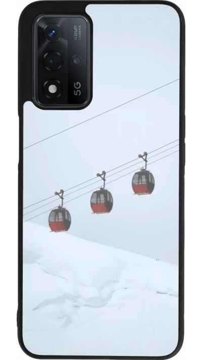 Coque OPPO A93s 5G - Silicone rigide noir Winter 22 ski lift