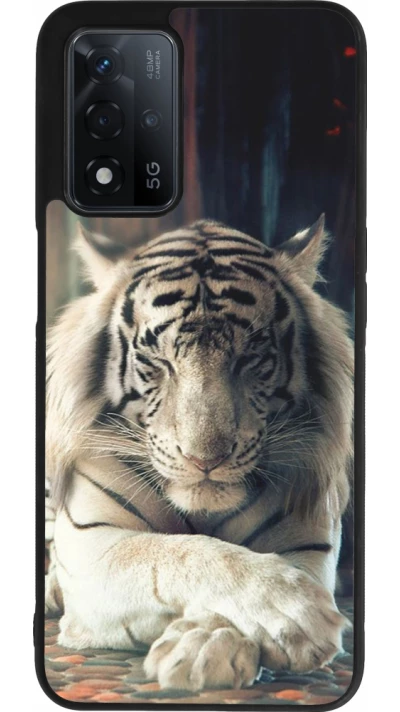 Coque OPPO A93s 5G - Silicone rigide noir Zen Tiger