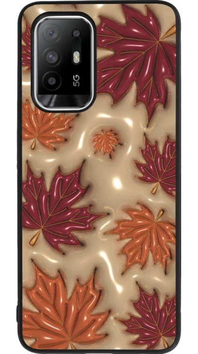 Coque OPPO F19 Pro+ - Silicone rigide noir Autumn 26 3D leaves