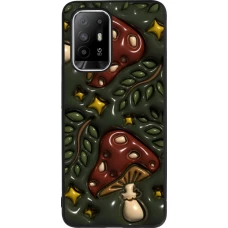 OPPO F19 Pro+ Case Hülle - Silikon schwarz Autumn 26 3D mushrooms