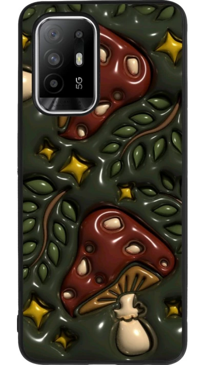 Coque OPPO F19 Pro+ - Silicone rigide noir Autumn 26 3D mushrooms