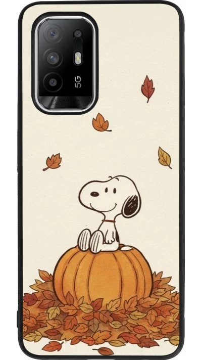 Coque OPPO F19 Pro+ - Silicone rigide noir Autumn 26 Snoopy autumn