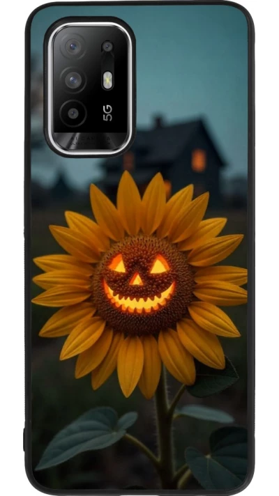 OPPO F19 Pro+ Case Hülle - Silikon schwarz Halloween 2026 Evil Sunflower