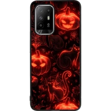 OPPO F19 Pro+ Case Hülle - Silikon schwarz Halloween 2026 Pattern Halloween