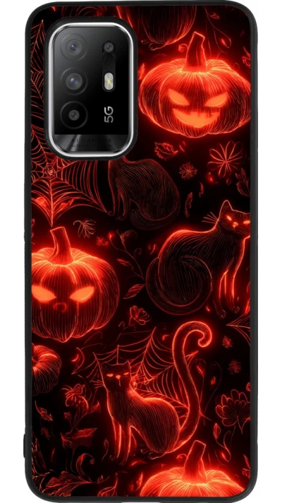 OPPO F19 Pro+ Case Hülle - Silikon schwarz Halloween 2026 Pattern Halloween