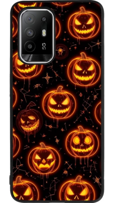 OPPO F19 Pro+ Case Hülle - Silikon schwarz Halloween 2026 Pattern Pumpkins