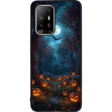 OPPO F19 Pro+ Case Hülle - Silikon schwarz Halloween 2026 Road of Pumpkins