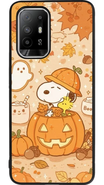 OPPO F19 Pro+ Case Hülle - Silikon schwarz Halloween 2026 Snoopy Halloween