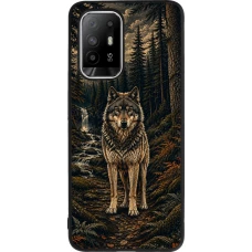 OPPO F19 Pro+ Case Hülle - Silikon schwarz Linocut Wold