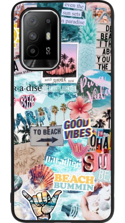 OPPO F19 Pro+ Case Hülle - Silikon schwarz Summer 20 collage
