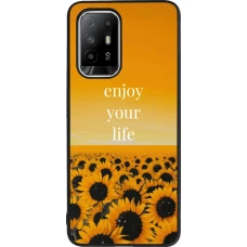 Coque OPPO F19 Pro+ - Silicone rigide noir Summer 2026 Enjoy your life