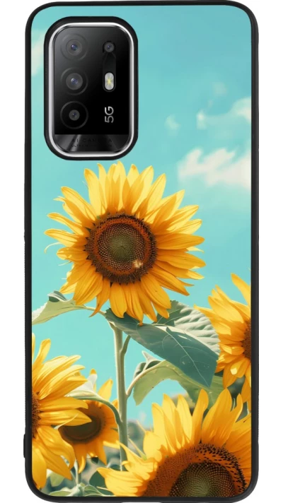 OPPO F19 Pro+ Case Hülle - Silikon schwarz Sunflowers Summer 2026