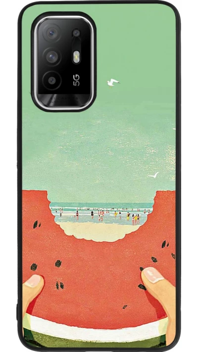 OPPO F19 Pro+ Case Hülle - Silikon schwarz Views through a watermelon Summer 2026