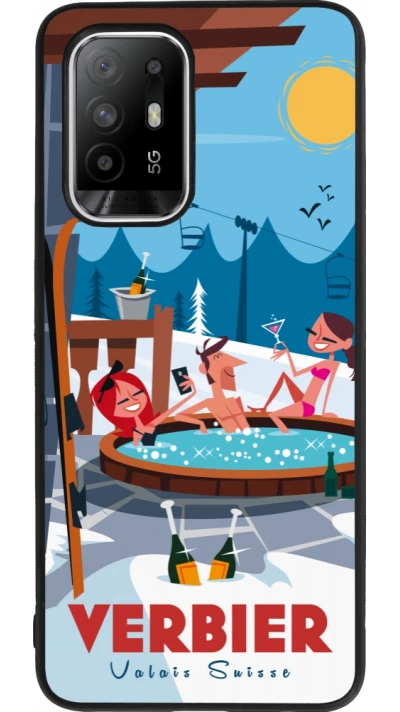 OPPO F19 Pro+ Case Hülle - Silikon schwarz Verbier Mountain Jacuzzi