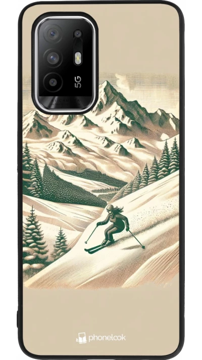 OPPO F19 Pro+ Case Hülle - Silikon schwarz Vintage Skiberg