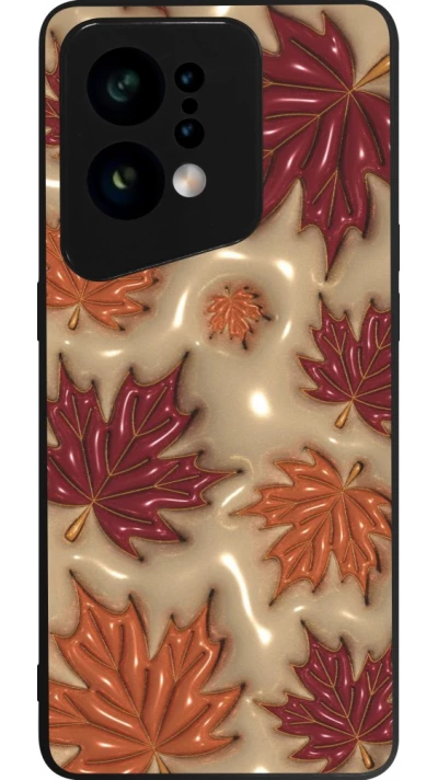Coque OPPO Find X5 - Silicone rigide noir Autumn 26 3D leaves