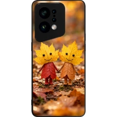 OPPO Find X5 Case Hülle - Silikon schwarz Autumn 26 Couple of leaves