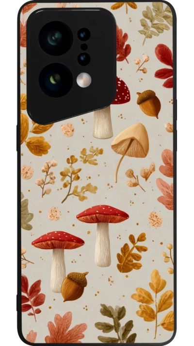 Coque OPPO Find X5 - Silicone rigide noir Autumn 26 Mushrooms and leaves