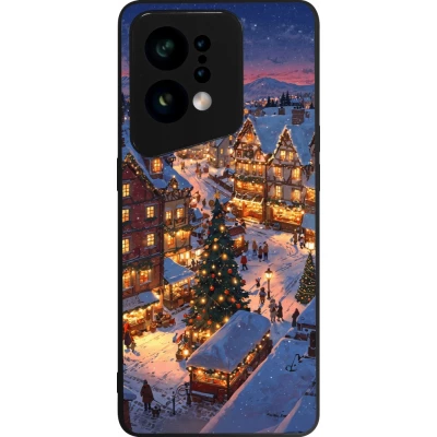 OPPO Find X5 Case Hülle - Silikon schwarz Christmas 25 Xmas Village