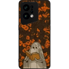 OPPO Find X5 Case Hülle - Silikon schwarz Halloween 2026 Ghost reading